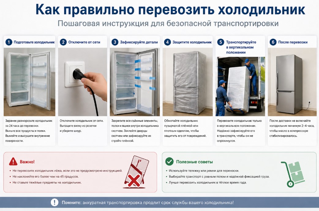 Как правильно перевозить холодильник Как правильно перевозить холодильник