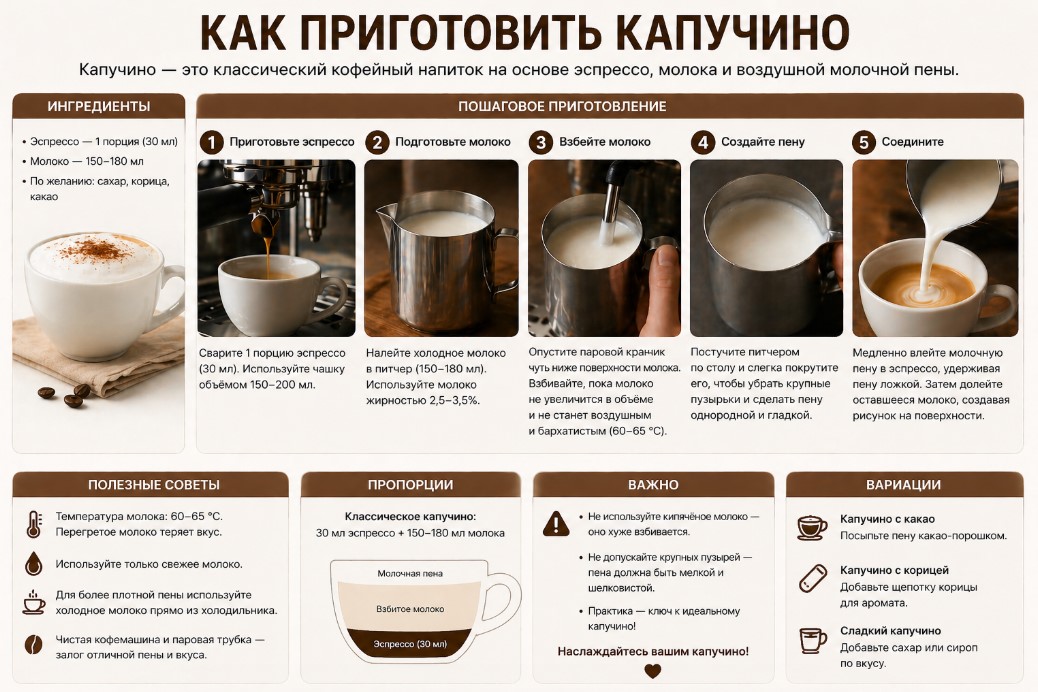Как приготовить капучино в кофемашине Как приготовить капучино в кофемашине