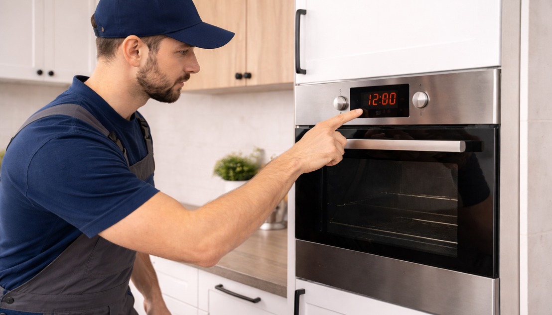 Часы на духовом шкафу