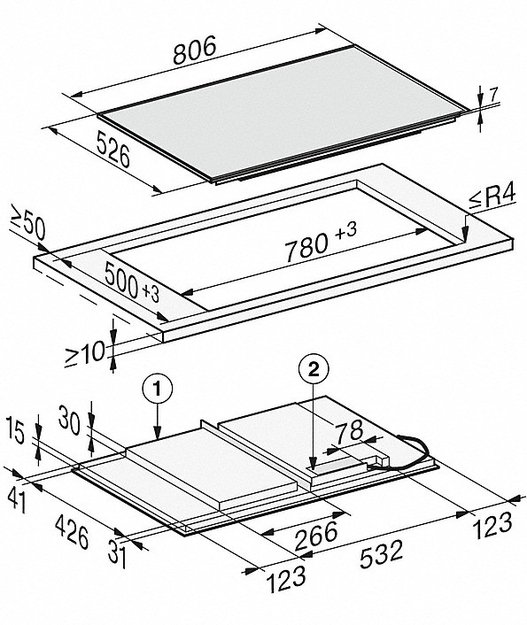 Индукционная варочная панель Miele KM 7677 FR с витрины, новая (без коробки) (preview 3)