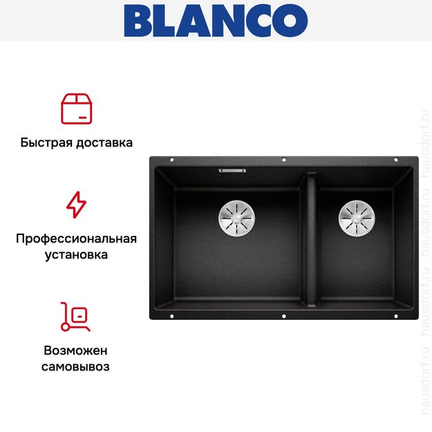 Мойка Blanco SUBLINE 430/270-U с отводной арматурой InFino® черный (preview 15)