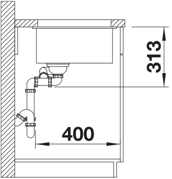 Мойка BLANCO SUBLINE 340/160-U Silgranit темная скала, чаша слева (preview 4)