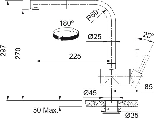 Смеситель Franke Atlas Neo Sensor выдвижной шланг нержавеющая сталь (preview 5)