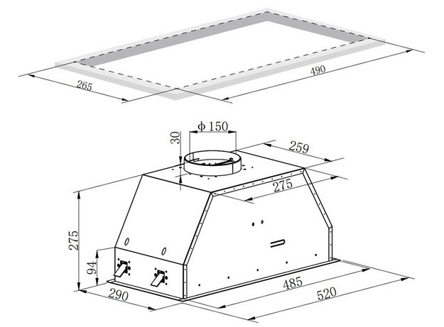 Встраиваемая вытяжка Zigmund Shtain K 019.5 W (preview 5)