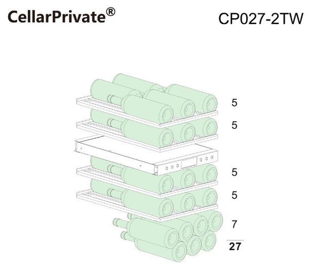 Встраиваемый под столешницу винный шкаф CellarPrivate CP027-2TW (preview 10)
