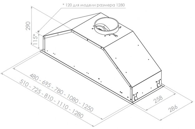 Встраиваемая вытяжка Pando GTI/810 INOX V.1550 ECO EXT (фото 2) Встраиваемая вытяжка Pando GTI/810 INOX V.1550 ECO EXT (preview 2)