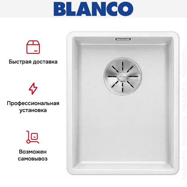 Мойка Blanco SUBLINE 320-F отводная арматура InFino® белый (preview 4)