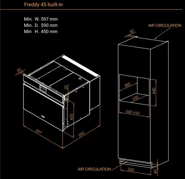 Встраиваемый шкаф шоковой заморозки Irinox Freddy 45 HF452350021 (под навесную панель/анодированная сталь) (preview 11)