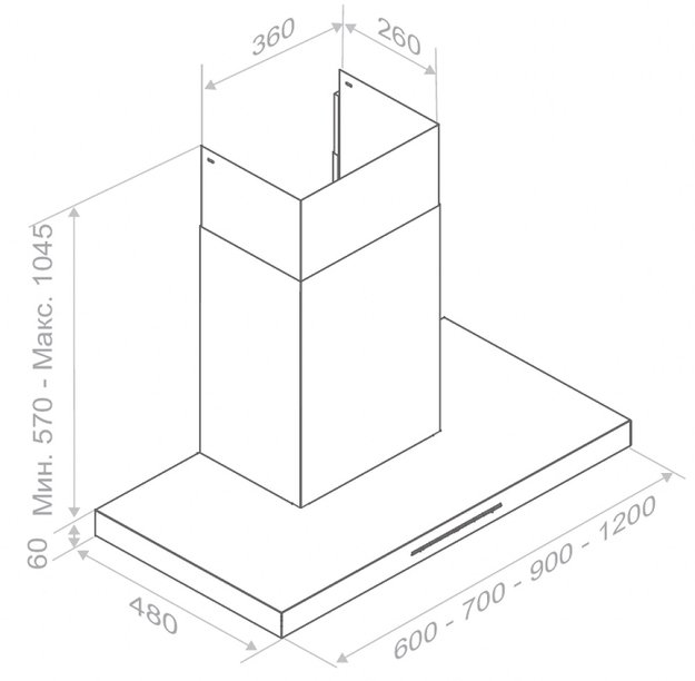 Вытяжка Pando P-825/60 IX V.850 ECO SEC PLUS (preview 3)