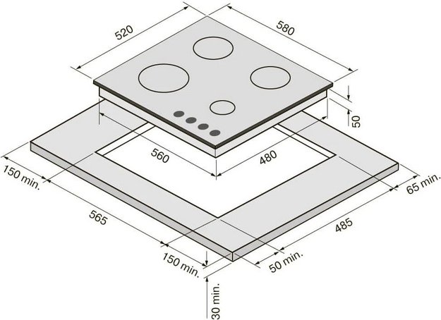 Газовая варочная панель KRONA NEBEL 60 WH W (preview 13)