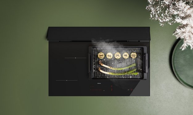 Варочная панель с вытяжкой Falmec BRERA 75 VETRO NERO (preview 2)