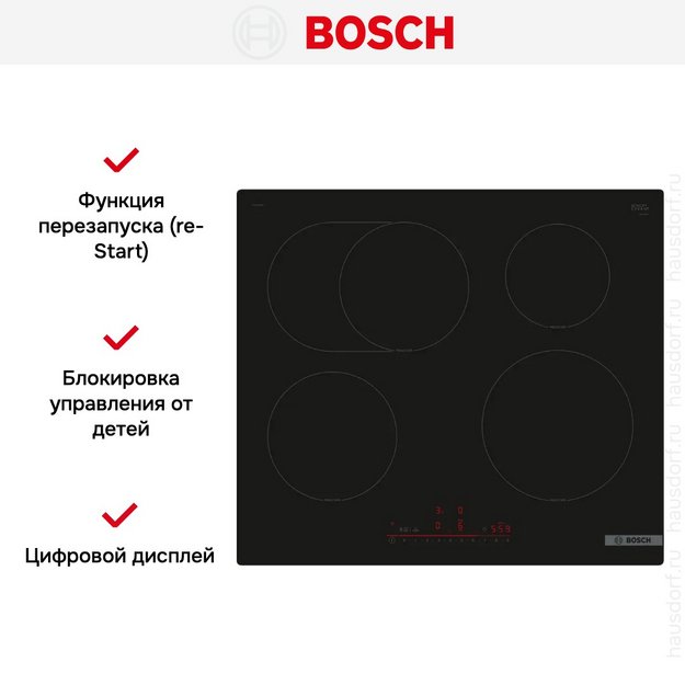 Индукционная варочная панель Bosch PIF61RHB1E (preview 5)