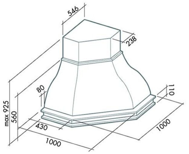 Вытяжка Falmec Iris Malizia ANG (600) S мореный дуб (preview 4)