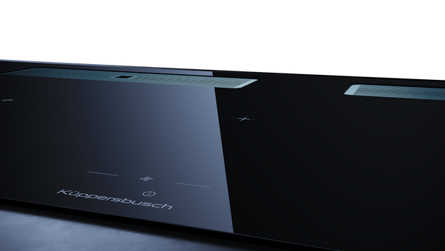 Индукционная варочная поверхность с вытяжкой Kuppersbusch с чёрными ручками KMI 12850.0 SR-S Stainless steel (preview 5)