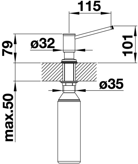 Дозатор для жидкого мыла Blanco LIVIA 521293 манган (preview 3)