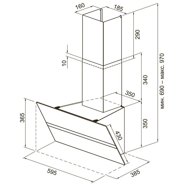 Вытяжка KRONA GABRIELE E 600 black/inox 1 S (preview 17)