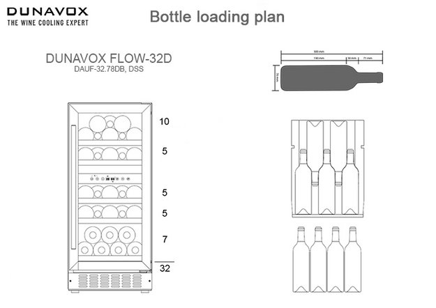 Встраиваемый винный шкаф Dunavox DAUF-32.78DMB (фото 5) Встраиваемый винный шкаф Dunavox DAUF-32.78DMB (preview 5)