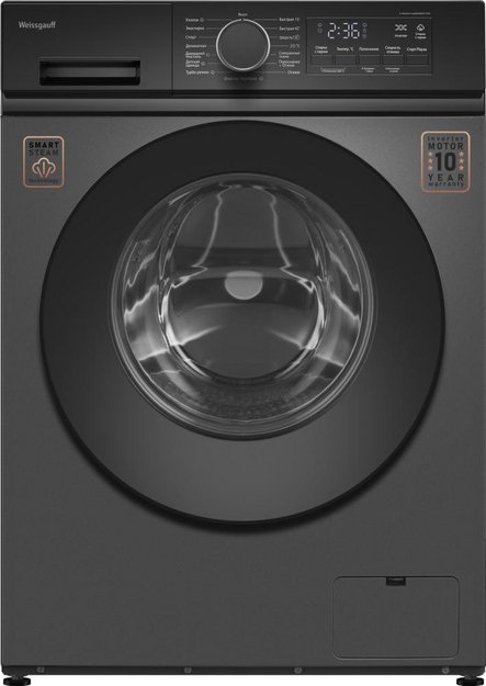Стиральная машина Weissgauff WM 601411 Inverter Steam Grey (preview 1)
