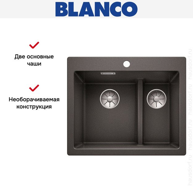 Мойка Blanco PLEON 6 Split SILGRANIT PuraDur антрацит (фото 4) Мойка Blanco PLEON 6 Split SILGRANIT PuraDur антрацит (preview 4)