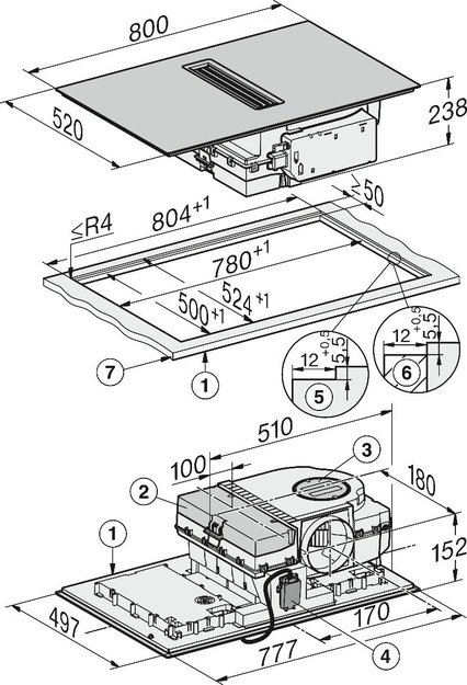Варочная панель с вытяжкой Miele KMDA 7876 FL-A 125 Gala Ed (preview 10)