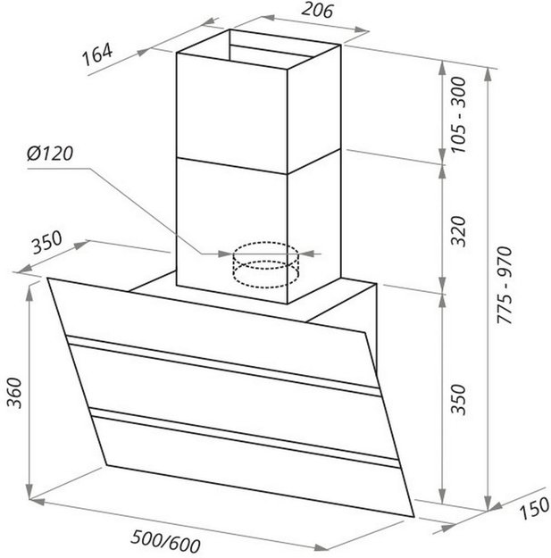 Кухонная вытяжка MAUNFELD Bridge 50 нержавеющая сталь\черное стекло (preview 16)