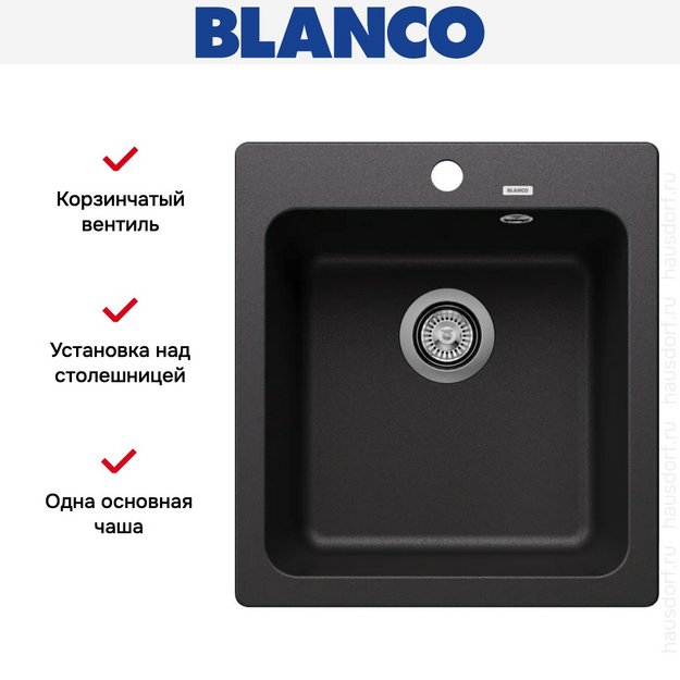 Мойка BLANCO NAYA 45 Silgranit антрацит (preview 7)