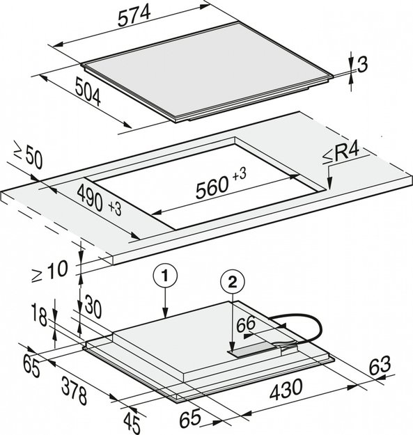 Индукционная варочная панель Miele KM7201 FR новая, с витрины (без коробки) (preview 4)