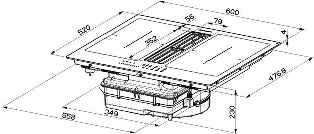 Варочная панель со встроенной вытяжкой Faber Galileo Slim F600 (preview 5)