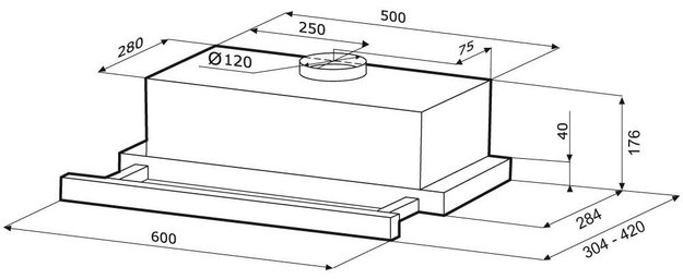 Вытяжка Krona VENDY 600 BLACK (1 мотор) (preview 2)
