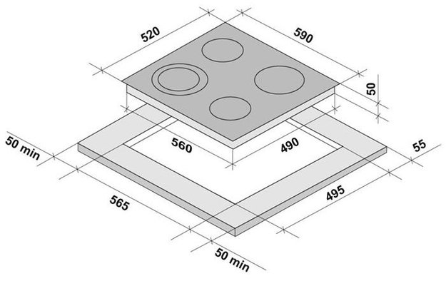 Электрическая варочная поверхность KRONA ORSA 60 BLS (фото 4) Электрическая варочная поверхность KRONA ORSA 60 BLS (preview 4)