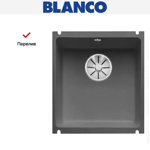 Мойка Blanco SUBLINE 375-U керамика отводная арматура InFino® базальт (фото 4) Мойка Blanco SUBLINE 375-U керамика отводная арматура InFino® базальт (preview 4)