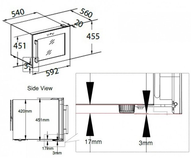 Винный шкаф Dunavox DX-24.56BBK (B) петли слева (фото 6) Винный шкаф Dunavox DX-24.56BBK (B) петли слева (preview 6)