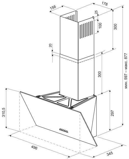 Вытяжка Krona JINA 500 BLACK PB (preview 12)