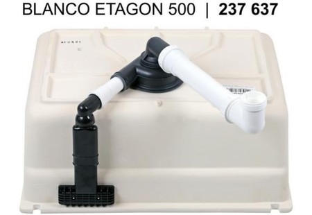 Мойка Blanco ETAGON 500-U PuraPlus глянцевая магнолия клапан-автомат InFino 525150 (preview 3)