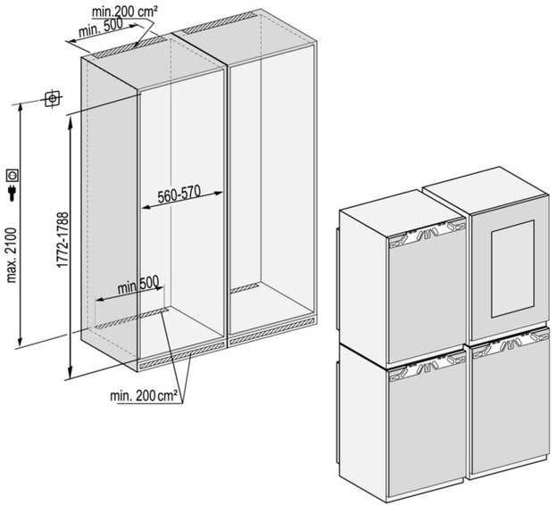 Встраиваемый холодильник Side-by-Side Liebherr SBSWgw 99I5 BioFresh NoFrost (preview 6)