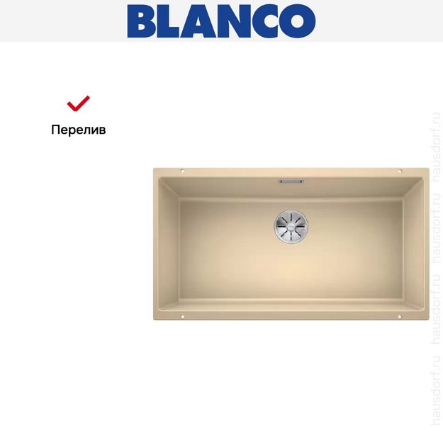 Мойка Blanco SUBLINE 800-U отводная арматура InFino® шампань (preview 8)