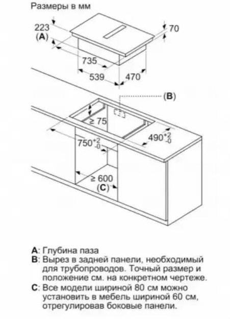 Индукционная варочная панель с интегрированной вытяжкой BOSCH PXX875D67E (фото 16) Индукционная варочная панель с интегрированной вытяжкой BOSCH PXX875D67E (preview 16)