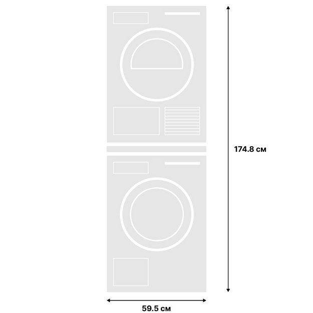 Asko Classic 8 (стиральная машина  W2086C.W/3 + сушильная машина T208H.W + выдвижная полка HSS1053W) (preview 2)
