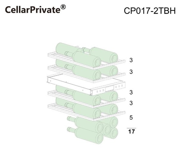 Встраиваемый под столешницу винный шкаф CellarPrivate CP017-2TBH (фото 7) Встраиваемый под столешницу винный шкаф CellarPrivate CP017-2TBH (preview 7)