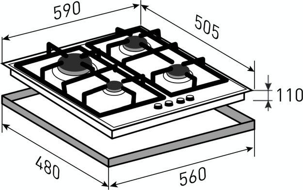 Газовая варочная панель Zigmund Shtain M 29.6 B (preview 7)