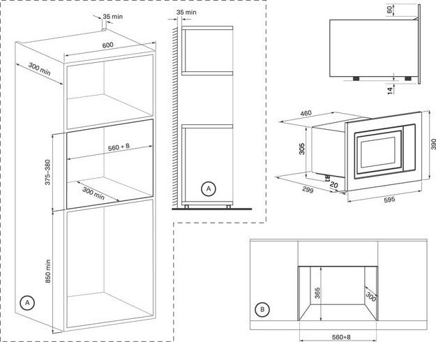 Встраиваемая микроволновая печь KRONA WIRBEL 60 BL (фото 9) Встраиваемая микроволновая печь KRONA WIRBEL 60 BL (preview 9)