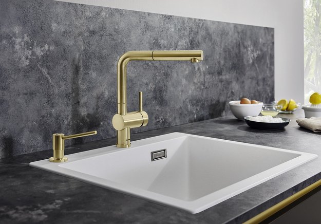 Смеситель Blanco LINUS-S 526684 золото (фото 2) Смеситель Blanco LINUS-S 526684 золото (preview 2)