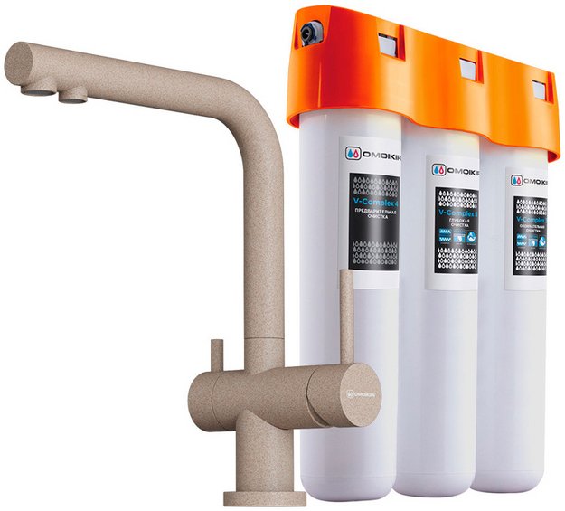 Комплект смесителя Omoikiri NAGANO SA-P + PURE DROP LITE (preview 1)