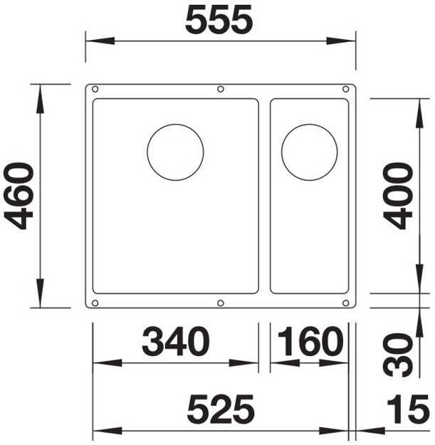 Мойка BLANCO SUBLINE 340/160-U Silgranit белый, чаша слева (preview 2)
