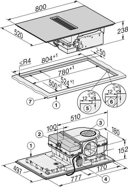 Варочная панель со встроенной вытяжкой Miele KMDA 7676 FL-U (фото 6) Варочная панель со встроенной вытяжкой Miele KMDA 7676 FL-U (preview 6)