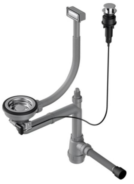 Арматура для одночашевых моек с прямоугольным переливом Omoikiri WK-1-LG-A (preview 1)