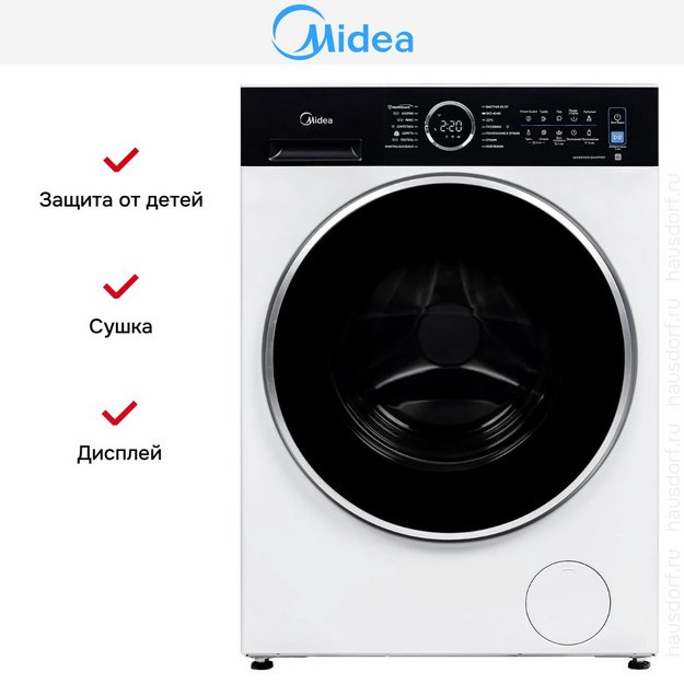Стирально-сушильная машина Midea MF205D80WB/W-RU (preview 6)