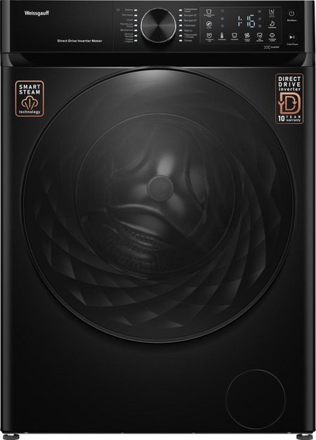 Стиральная машина Weissgauff WM 59411 Direct Drive Inverter Steam Matt Black (preview 1)