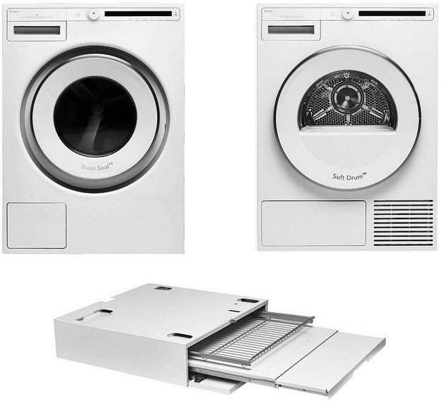 Asko Classic 6 (стиральная машина W2086C.W/3 + сушильная машина T208H.W + выдвижная полка с корзиной HDB1153W) (preview 1)