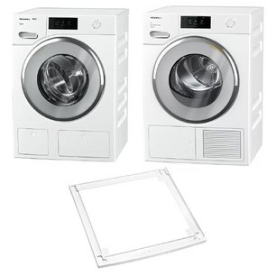 Miele White Edition (стиральная машина WWV980WPS + сушильная машина TWV780WP + монтажный элемент WTV502) фото в Санкт-Петербурге Miele White Edition (стиральная машина WWV980WPS + сушильная машина TWV780WP + монтажный элемент WTV502) фото в Санкт-Петербурге